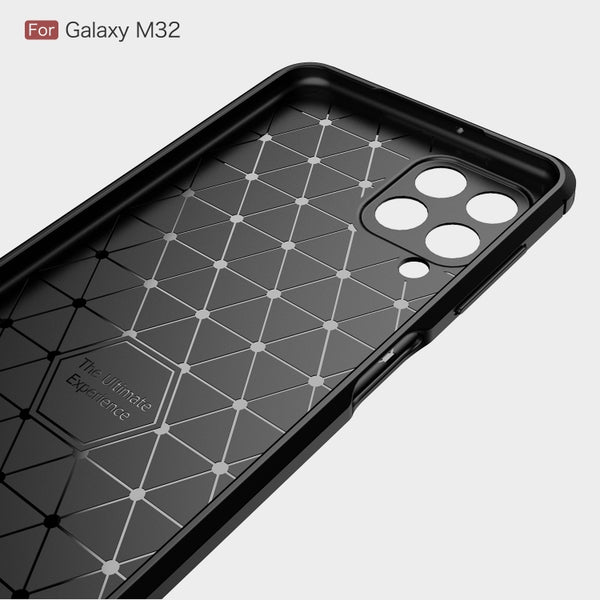 For Samsung Galaxy M32 (india) Brushed Texture Carbon Fiber TPU Case(Blue)