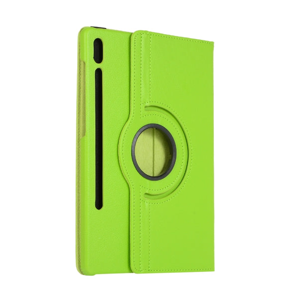 For Samsung Galaxy Tab S7 FE T730 Litchi Texture Horizontal Flip 360 Degrees Rotation Leat...(Green)