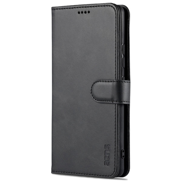 For Samsung Galaxy A42 5G AZNS Skin Feel Calf Texture Horizontal Flip Leather Case with Ca...(Black)