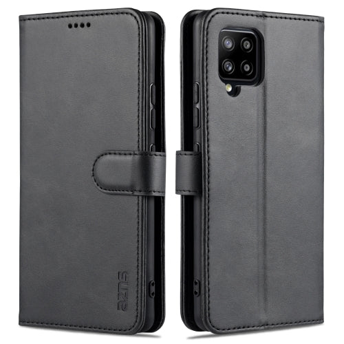 For Samsung Galaxy A42 5G AZNS Skin Feel Calf Texture Horizontal Flip Leather Case with Ca...(Black)