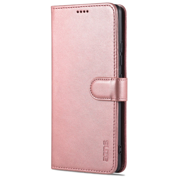 For Samsung Galaxy A42 5G AZNS Skin Feel Calf Texture Horizontal Flip Leather Case wit...(Rose Gold)