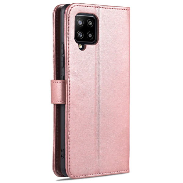 For Samsung Galaxy A42 5G AZNS Skin Feel Calf Texture Horizontal Flip Leather Case wit...(Rose Gold)