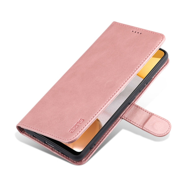 For Samsung Galaxy A42 5G AZNS Skin Feel Calf Texture Horizontal Flip Leather Case wit...(Rose Gold)