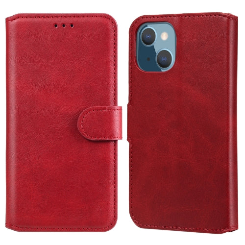 For iPhone 13 mini Classic Calf Texture PU TPU Horizontal Flip Leather Case with Holder & Ca...(Red)