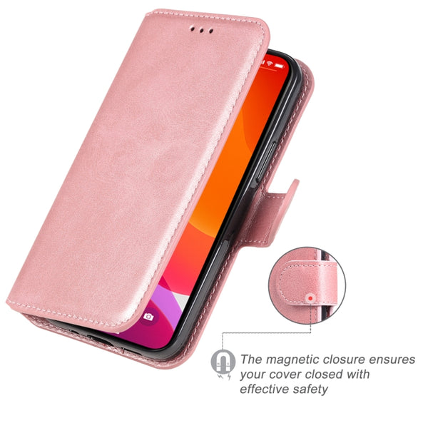 For iPhone 13 mini Classic Calf Texture PU TPU Horizontal Flip Leather Case with Holde...(Rose Gold)
