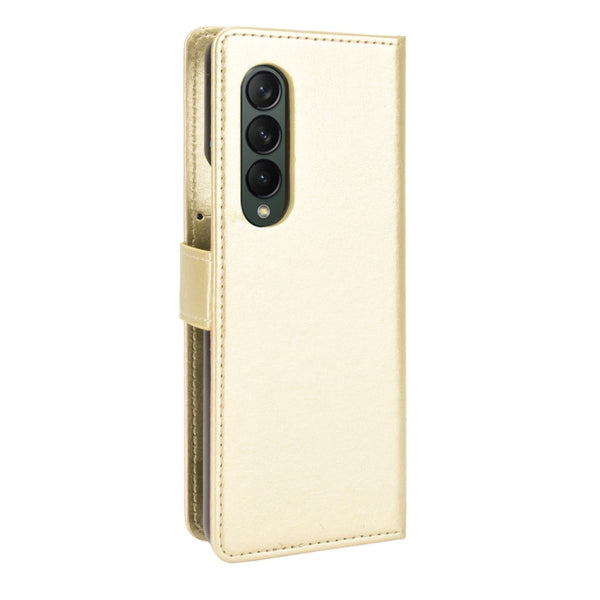 For Samsung Galaxy Z Fold3 5G Crazy Horse Texture Horizontal Flip Leather Case with Holder ...(Gold)