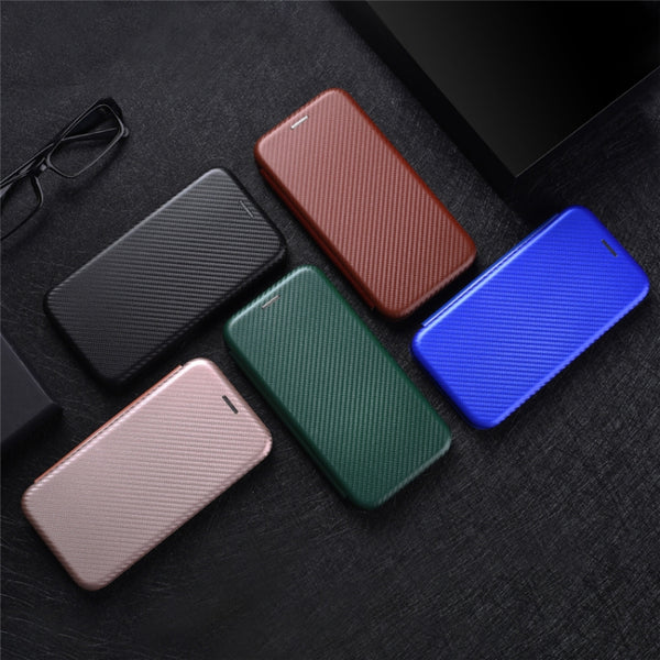 For Samsung Galaxy Z Fold3 5G Carbon Fiber Texture Horizontal Flip TPU PC PU Leather Case ...(Green)