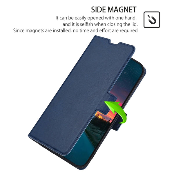 For Samsung Galaxy S20 Ultra-thin Voltage Side Buckle PU TPU Horizontal Flip Leather Case w...(Blue)