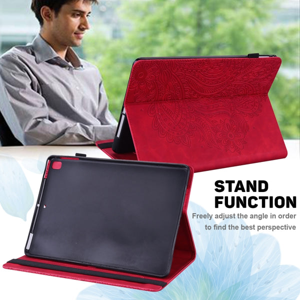 For Xiaomi Pad 5 Pro Pad 5 Peacock Embossed Pattern TPU PU Horizontal Flip Leather Case with...(Red)