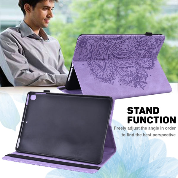 For Xiaomi Pad 5 Pro Pad 5 Peacock Embossed Pattern TPU PU Horizontal Flip Leather Case w...(Purple)