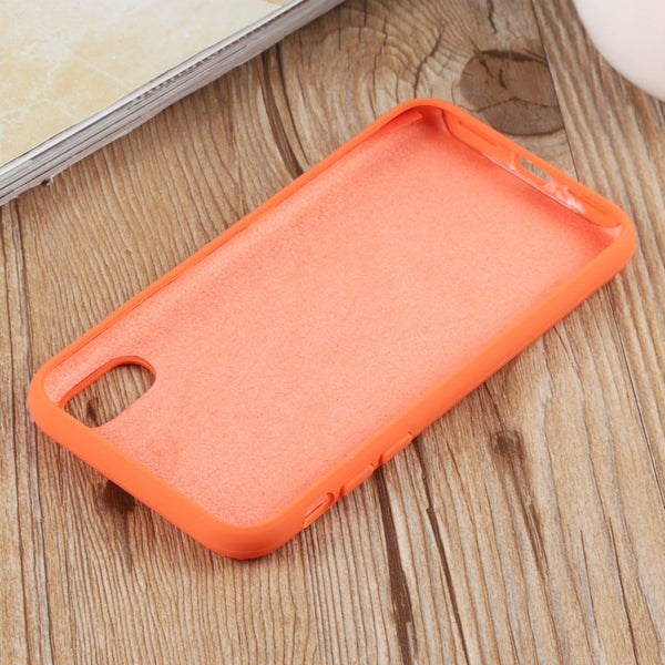 For iPhone XS Max Herringbone Texture Silicone Protective Case(Orange)