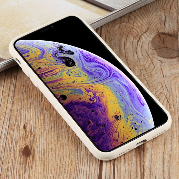 For iPhone XS Max Herringbone Texture Silicone Protective Case(White)