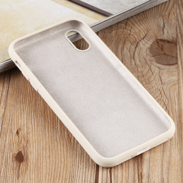 For iPhone XS Max Herringbone Texture Silicone Protective Case(White)
