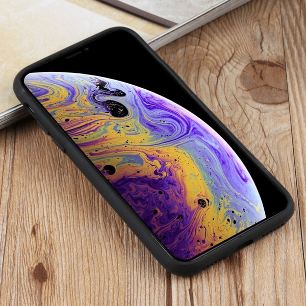 For iPhone XS Max Herringbone Texture Silicone Protective Case(Black)