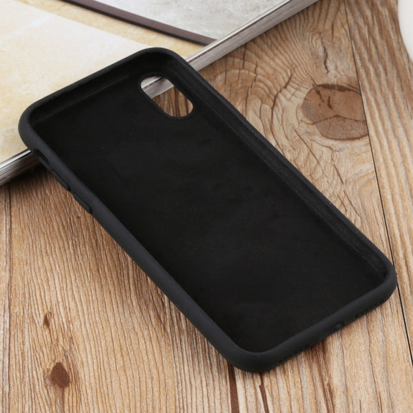 For iPhone XS Max Herringbone Texture Silicone Protective Case(Black)