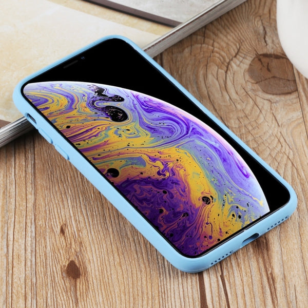 For iPhone XS Max Herringbone Texture Silicone Protective Case(Cornflowerblue)