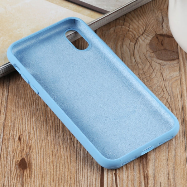 For iPhone XS Max Herringbone Texture Silicone Protective Case(Cornflowerblue)