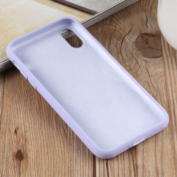 For iPhone XS Max Herringbone Texture Silicone Protective Case(Light Purple)