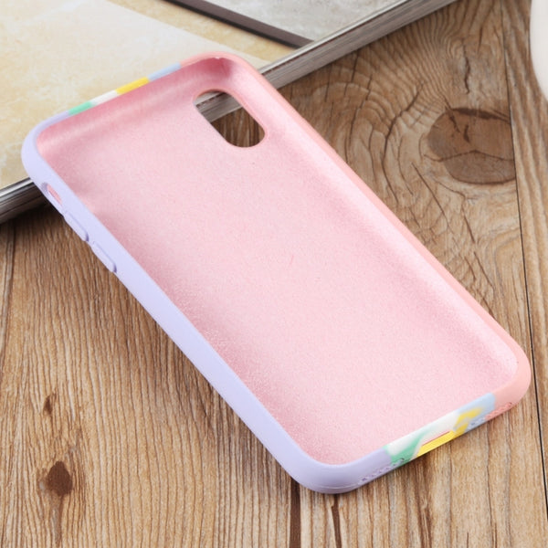 For iPhone XS Max Herringbone Texture Silicone Protective Case(Rainbow Pink)