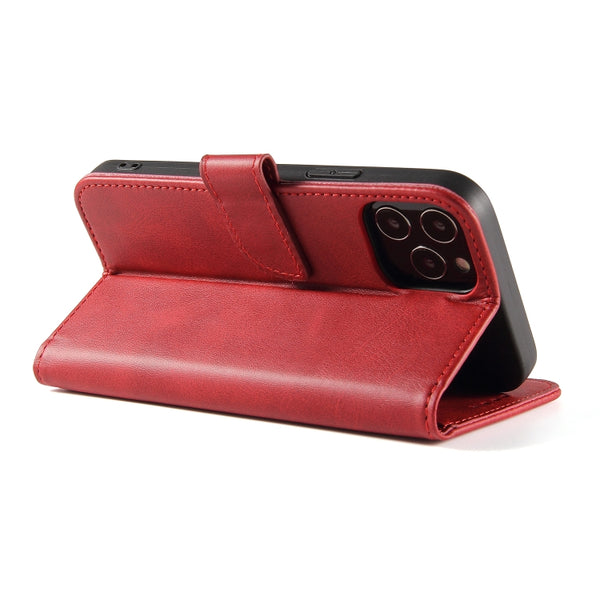 For iPhone 12 mini Calf Texture Buckle Horizontal Flip Leather Case with Holder & Card Slots...(Red)
