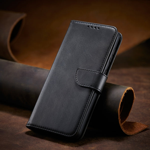 For iPhone XR Calf Texture Buckle Horizontal Flip Leather Case with Holder & Card Slots & ...(Black)