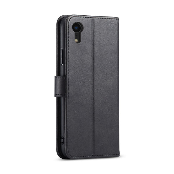 For iPhone XR Calf Texture Buckle Horizontal Flip Leather Case with Holder & Card Slots & ...(Black)