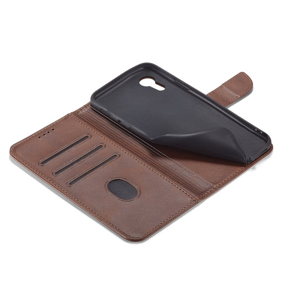 For iPhone XR Calf Texture Buckle Horizontal Flip Leather Case with Holder & Card Slots & ...(Brown)
