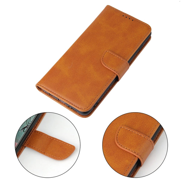 For Samsung Galaxy S10 Calf Texture Buckle Horizontal Flip Leather Case with Holder & Card...(Khaki)