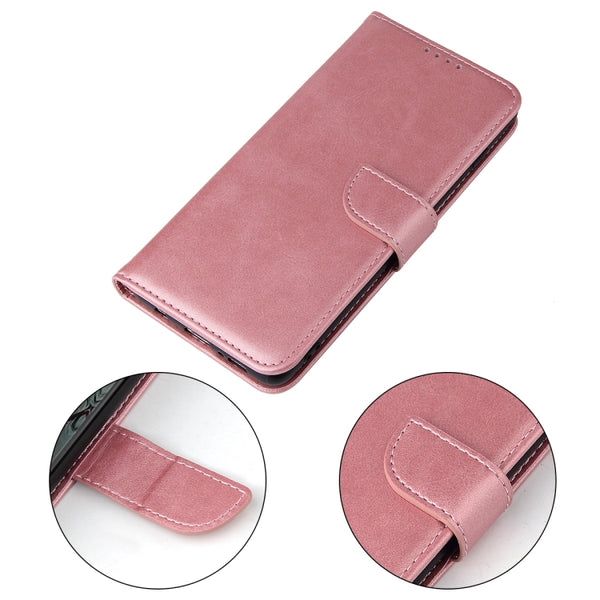 For Samsung Galaxy S10 Calf Texture Buckle Horizontal Flip Leather Case with Holder & ...(Rose Gold)