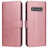 For Samsung Galaxy S10 Calf Texture Buckle Horizontal Flip Leather Case with Holder & ...(Rose Gold)