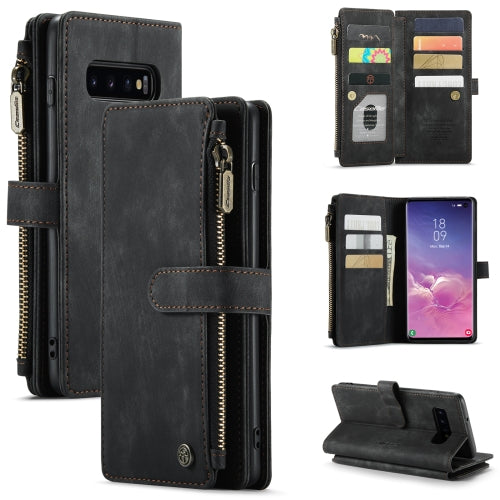 For Samsung Galaxy S10 CaseMe-C30 PU TPU Multifunctional Horizontal Flip Leather Case with...(Black)