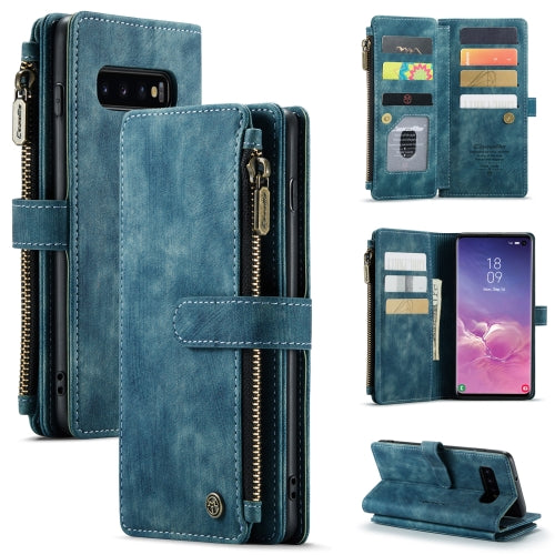 For Samsung Galaxy S10 CaseMe-C30 PU TPU Multifunctional Horizontal Flip Leather Case with ...(Blue)