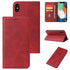For iPhone X XS Calf Texture Magnetic Horizontal Flip Leather Case with Holder & Card Slots ...(Red)