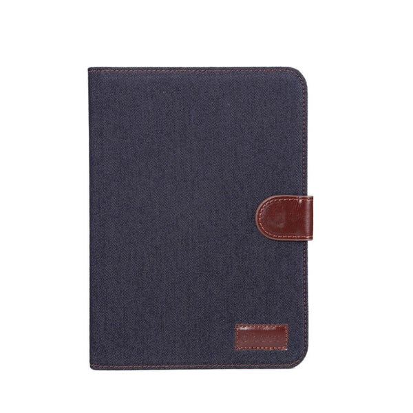 For iPad mini 6 Denim Texture PC Horizontal Flip Leather Protective Tablet Case, with Hold...(Black)
