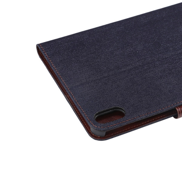 For iPad mini 6 Denim Texture PC Horizontal Flip Leather Protective Tablet Case, with Hold...(Black)