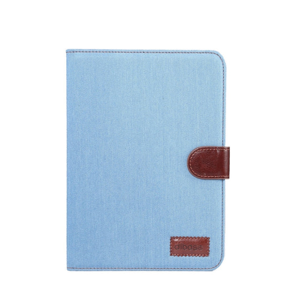For iPad mini 6 Denim Texture PC Horizontal Flip Leather Protective Tablet Case, with...(Light Blue)