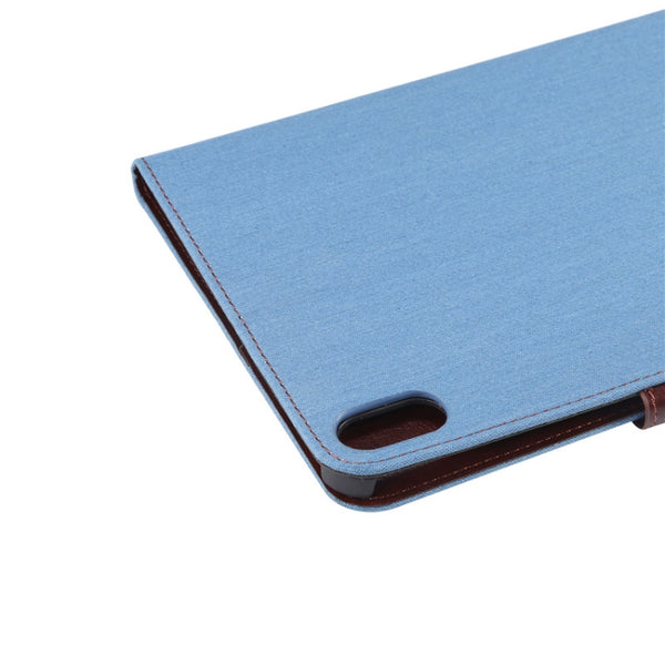 For iPad mini 6 Denim Texture PC Horizontal Flip Leather Protective Tablet Case, with...(Light Blue)