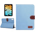 For iPad mini 6 Denim Texture PC Horizontal Flip Leather Protective Tablet Case, with...(Light Blue)