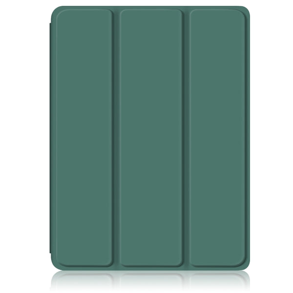 For iPad mini 6 Solid Color TPU Acrylic Horizontal Flip Leather Tablet Case with Thre...(Dark Green)