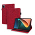 For Xiaomi Mi Pad 5 5 Pro Calf Pattern Double Folding Design Embossed Leather Case with Hold...(Red)