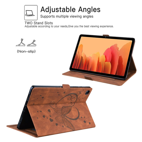 For Xiaomi Pad 5 Pad 5 Pro Love Butterfly Pattern Horizontal Flip Leather Case with Holder...(Brown)