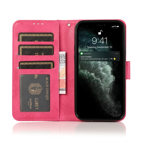 For iPhone 13 mini Retro 2 in 1 Detachable Magnetic Horizontal Flip TPU PU Leather Case...(Rose Red)