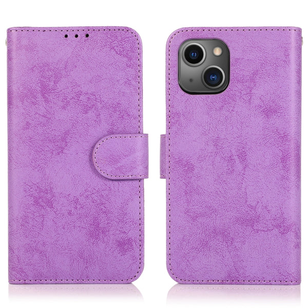 For iPhone 13 mini Retro 2 in 1 Detachable Magnetic Horizontal Flip TPU PU Leather Case w...(Purple)