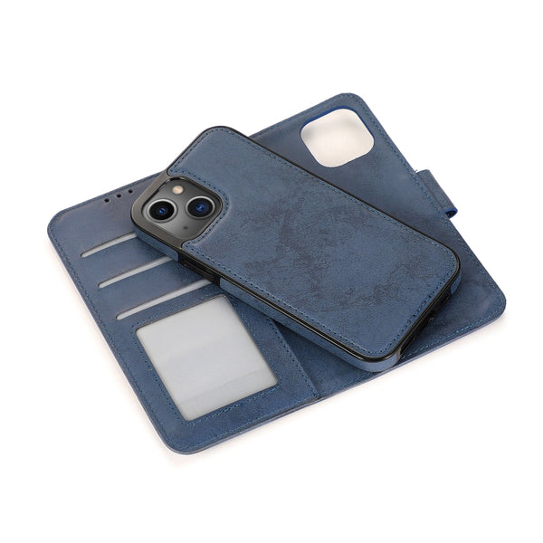 For iPhone 13 mini Retro 2 in 1 Detachable Magnetic Horizontal Flip TPU PU Leather Cas...(Dark Blue)