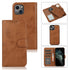 For iPhone 13 mini Retro 2 in 1 Detachable Magnetic Horizontal Flip TPU PU Leather Case wi...(Brown)