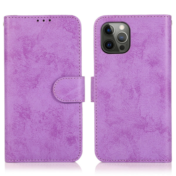For iPhone 13 Pro Max Retro 2 in 1 Detachable Magnetic Horizontal Flip TPU PU Leather Cas...(Purple)