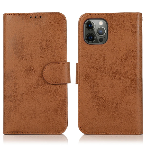 For iPhone 13 Pro Max Retro 2 in 1 Detachable Magnetic Horizontal Flip TPU PU Leather Case...(Brown)