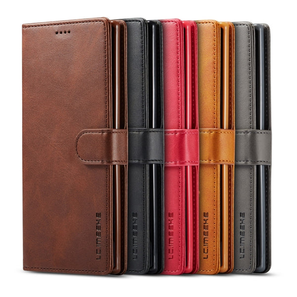 For Galaxy Note 10 Plus LC.IMEEKE Calf Texture Horizontal Flip Leather Case, with Holder &...(Brown)