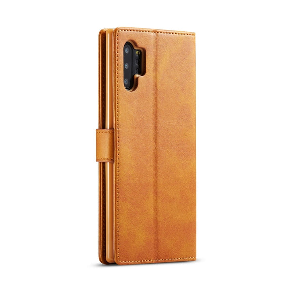 For Galaxy Note 10 Plus LC.IMEEKE Calf Texture Horizontal Flip Leather Case, with Holder ...(Yellow)