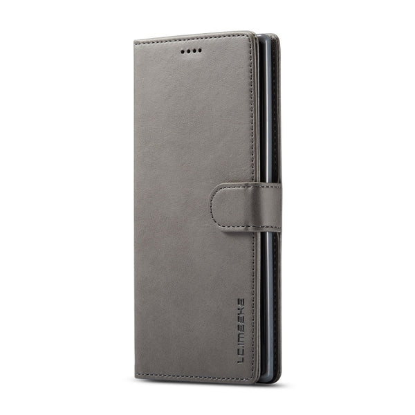 For Galaxy Note 10 Plus LC.IMEEKE Calf Texture Horizontal Flip Leather Case, with Holder & ...(Grey)